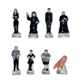 Série complète de 8 fèves New Addams family