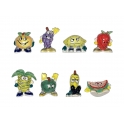Complete set of 8 feves Les fruitoon's