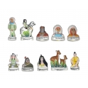 Complete set of 10 feves La légende de Pocahontas