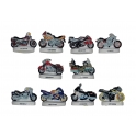Complete set of 10 feves Les motos