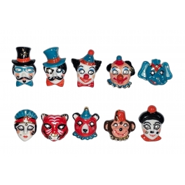 Complete set of 10 feves Le cirque masqué 2024