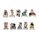 Complete set of 10 feves Les cochons sportifs