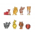 Complete set of 8 feves Etonnantes céramiques antiques