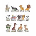 Complete set of 12 feves Animal friends