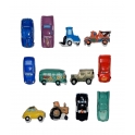 Complete set of 12 feves Cars 4 roues