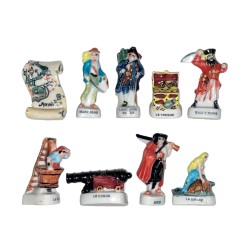 Série complète de 9 fèves Pars à la recherche du trésor des pirates 1999