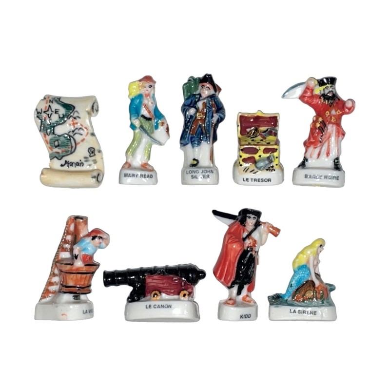 Série complète de 9 fèves Pars à la recherche du trésor des pirates 1999