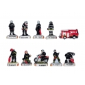 Complete set of 10 feves Les pompiers