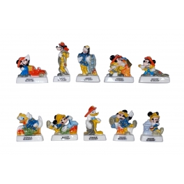 Complete set of 10 feves Mickey pompier