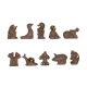 Complete set of 10 feves Animaux chocolat