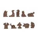 Série complète de 10 fèves Animaux chocolat