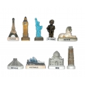 Complete set of 9 feves Monuments du monde