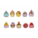 Complete set of 10 feves Les cup-cakes