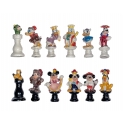 Série complète de 12 fèves Le jeu d'échecs Disney