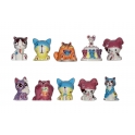 Complete set of 10 feves Barcode kitties