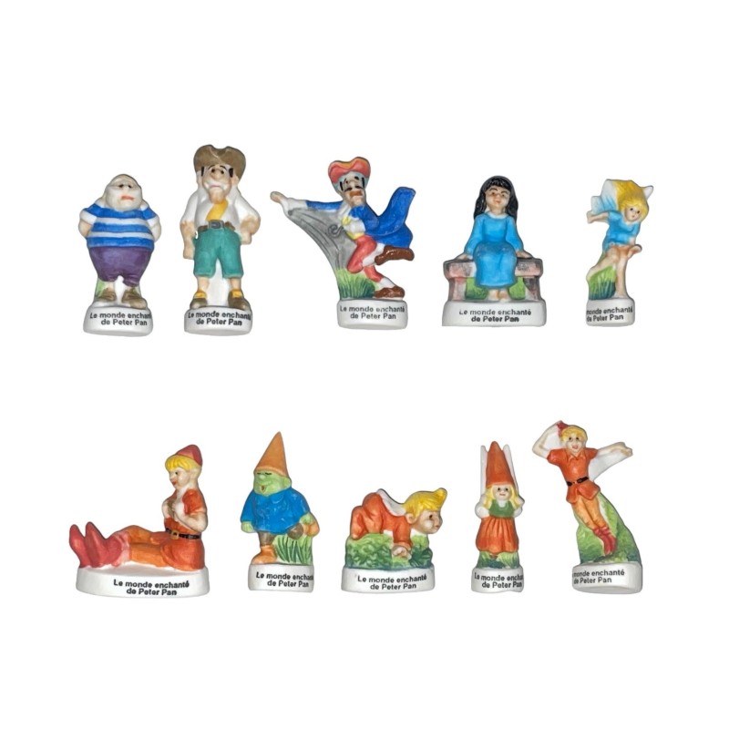 Série complète de 10 fèves Le monde enchanté de Peter Pan 2002