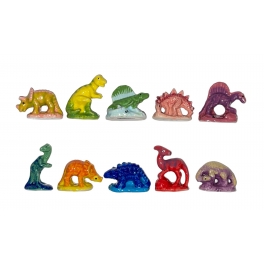 Complete set of 10 feves Dino cool