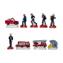 Complete set of 9 feves Pompiers
