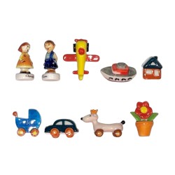 Série complète de 9 fèves Tom et Choupette 2003