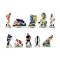 Complete set of 10 feves Rugby