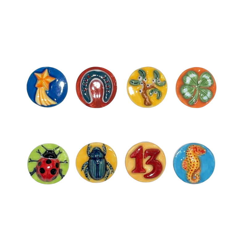 Série complète de 8 fèves Banette - Porte-bonheur I 2004