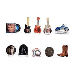 Série complète de 10 fèves Johnny Hallyday rock collection 2019
