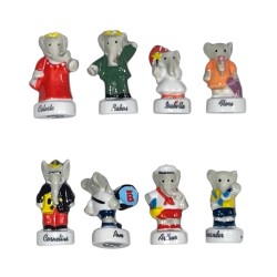 Série complète de 8 fèves Banette - Babar le roi des éléphants 2022