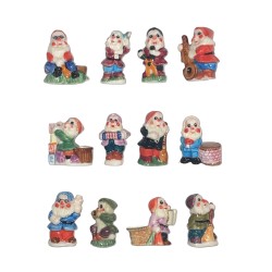 Série complète de 12 fèves Nains de jardin - Grand 1998