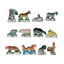 Série complète de 12 fèves Le zodiaque chinois 2003