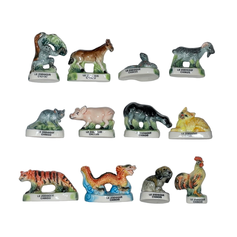 Série complète de 12 fèves Le zodiaque chinois 2003