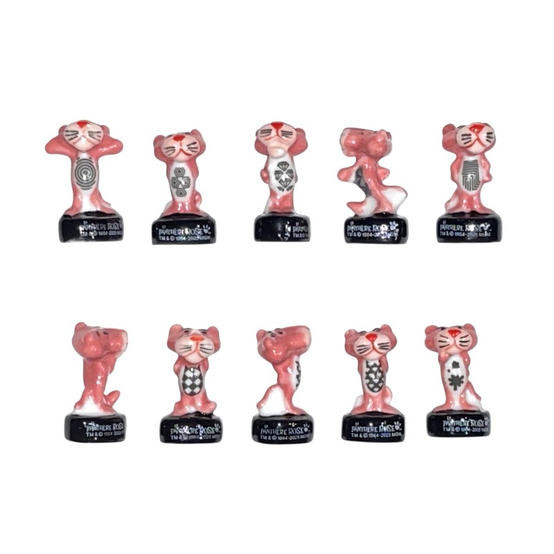 Série complète de 10 fèves Panthère rose Pop design 2026