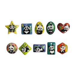 Série complète de 10 fèves Pandas bijoux 2026