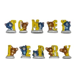 Série complète de 10 fèves Tom et Jerry fromage 2026