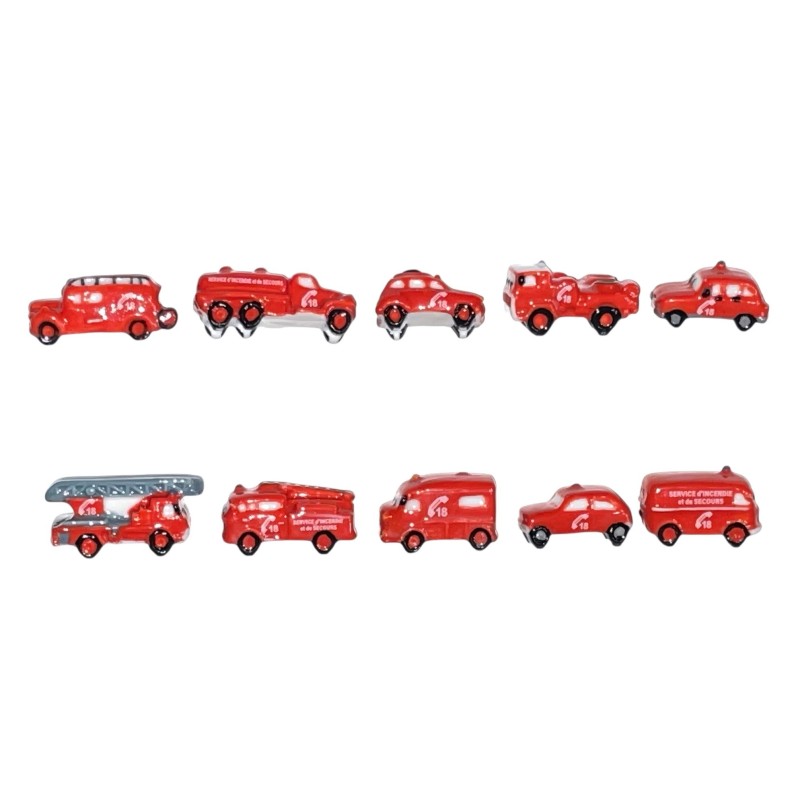 Série complète de 10 fèves Only red - Pompiers 2026