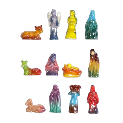 Série complète de 12 fèves Crèche nacrée 2018