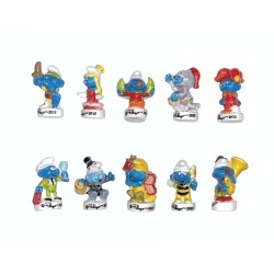 Série complète de 10 fèves Le carnaval des Schtroumpfs 2022
