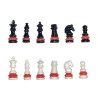 Série complète de 12 fèves Echec et mat rouge noir et blanc 2025