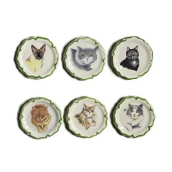 Série complète de 6 fèves Les chats - Assiettes 2005