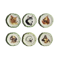 Série complète de 6 fèves Les chiens - Assiettes 2005