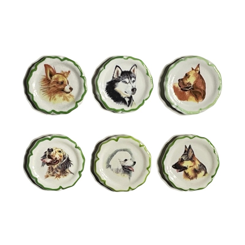 Série complète de 6 fèves Les chiens - Assiettes 2005