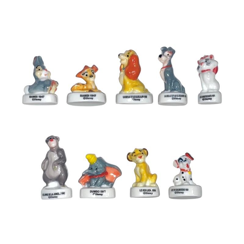 Série complète de 9 fèves Disney animals 2021