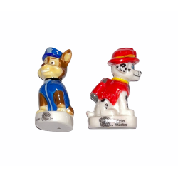 Série complète de 2 fèves Mini Médium Pat Patrouille