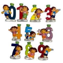 Série complète de 10 fèves Médium Dora l'exploratrice Porte-bougies