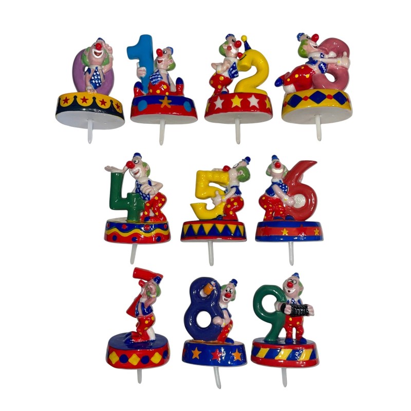 Série complète de 10 fèves Médium Les clowns Porte-bougies