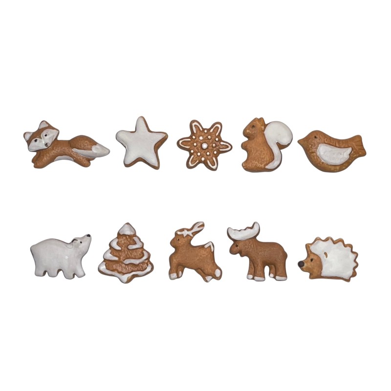 Série complète de 10 fèves Lidl - Pains d'épices 2023