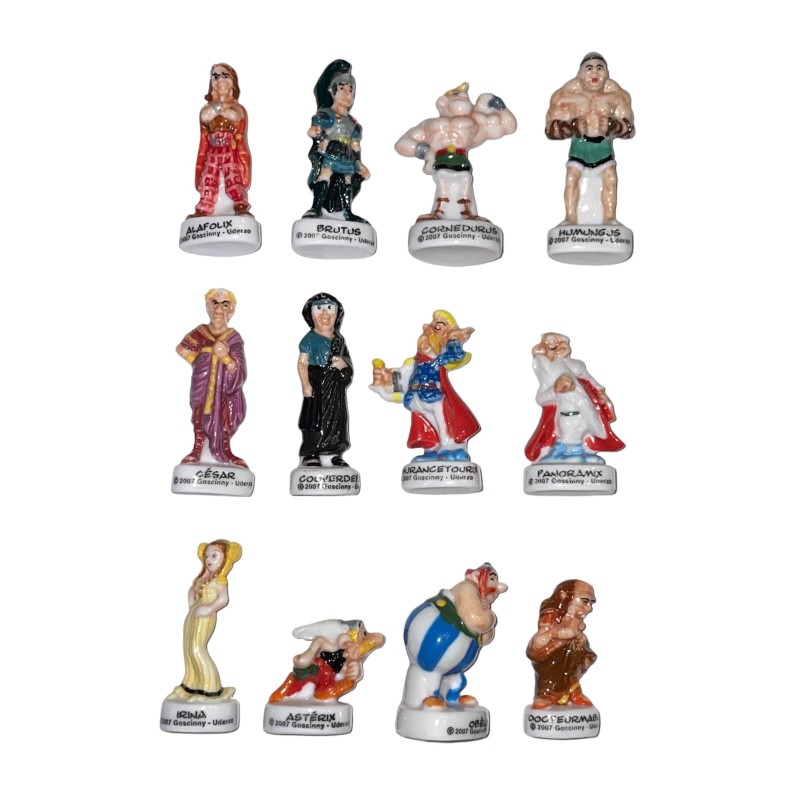 Série complète de 12 fèves Astérix aux jeux olympiques + 2 fèves supplémentaires 2008