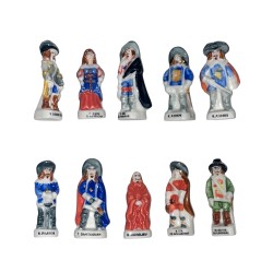 Série complète de 10 fèves D'Artagnan avec les rois 1995