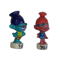 Série complète de 2 fèves Médium Les Trolls