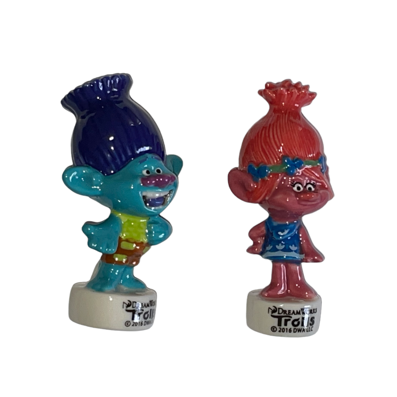 Série complète de 2 fèves Médium Les Trolls