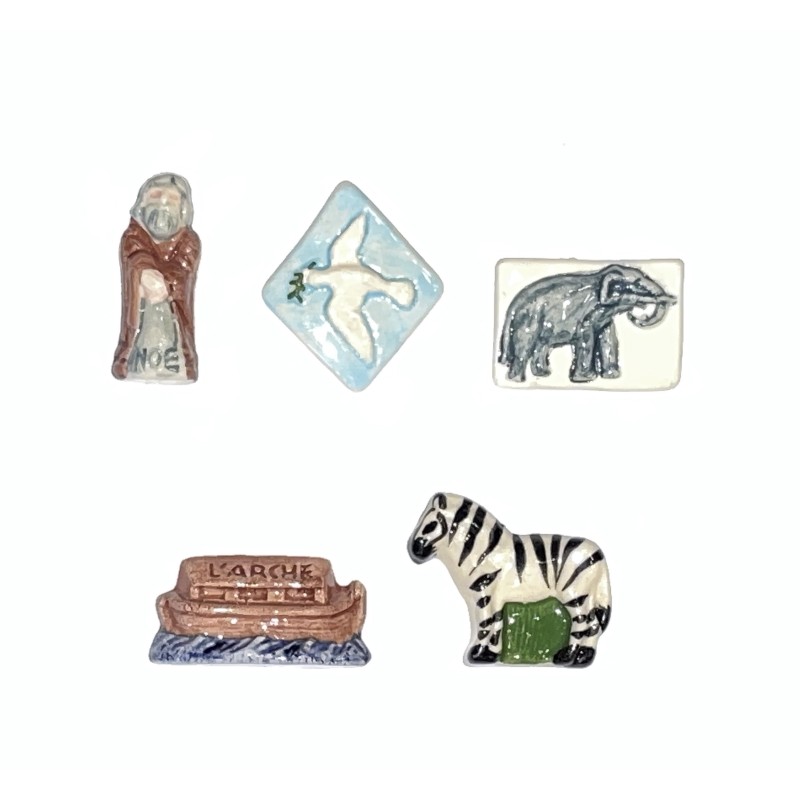 Série complète de 5 fèves Mauduit - L'arche de Noé